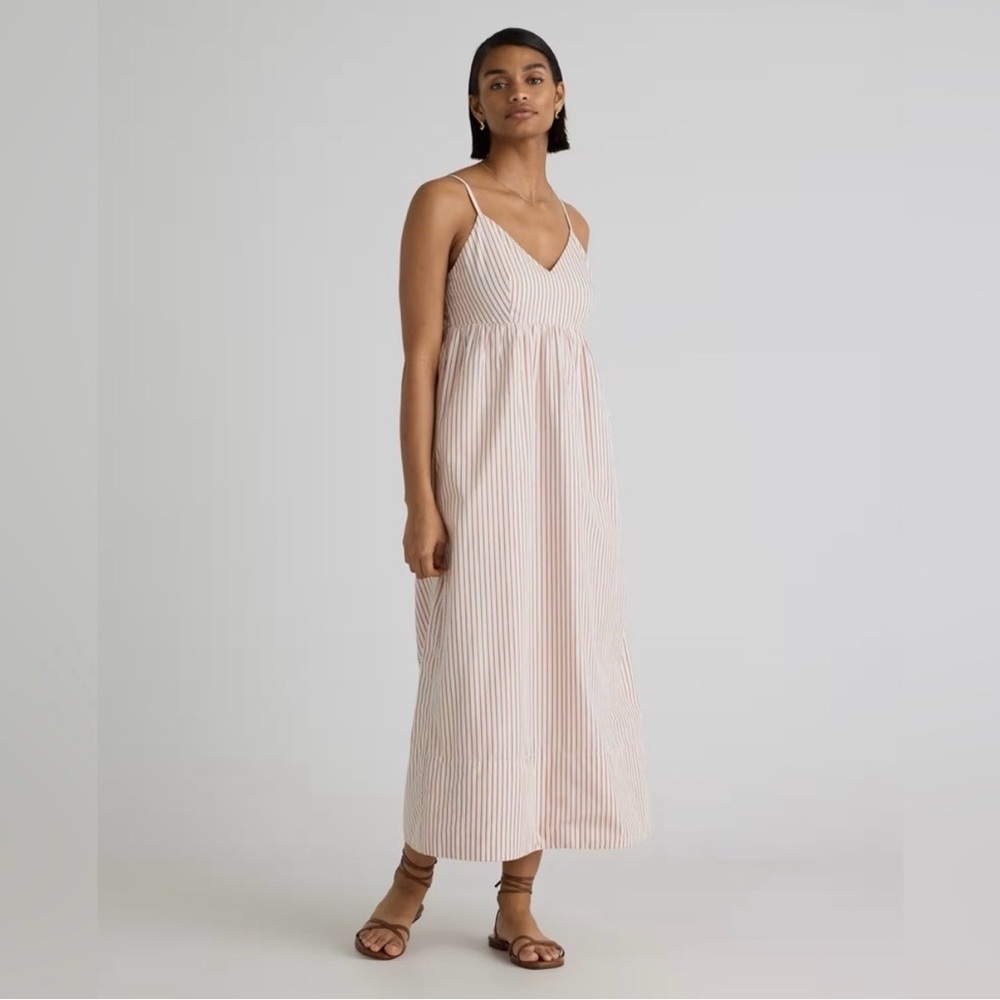NWT Quince Terracotta Striped Maxi Dress Small